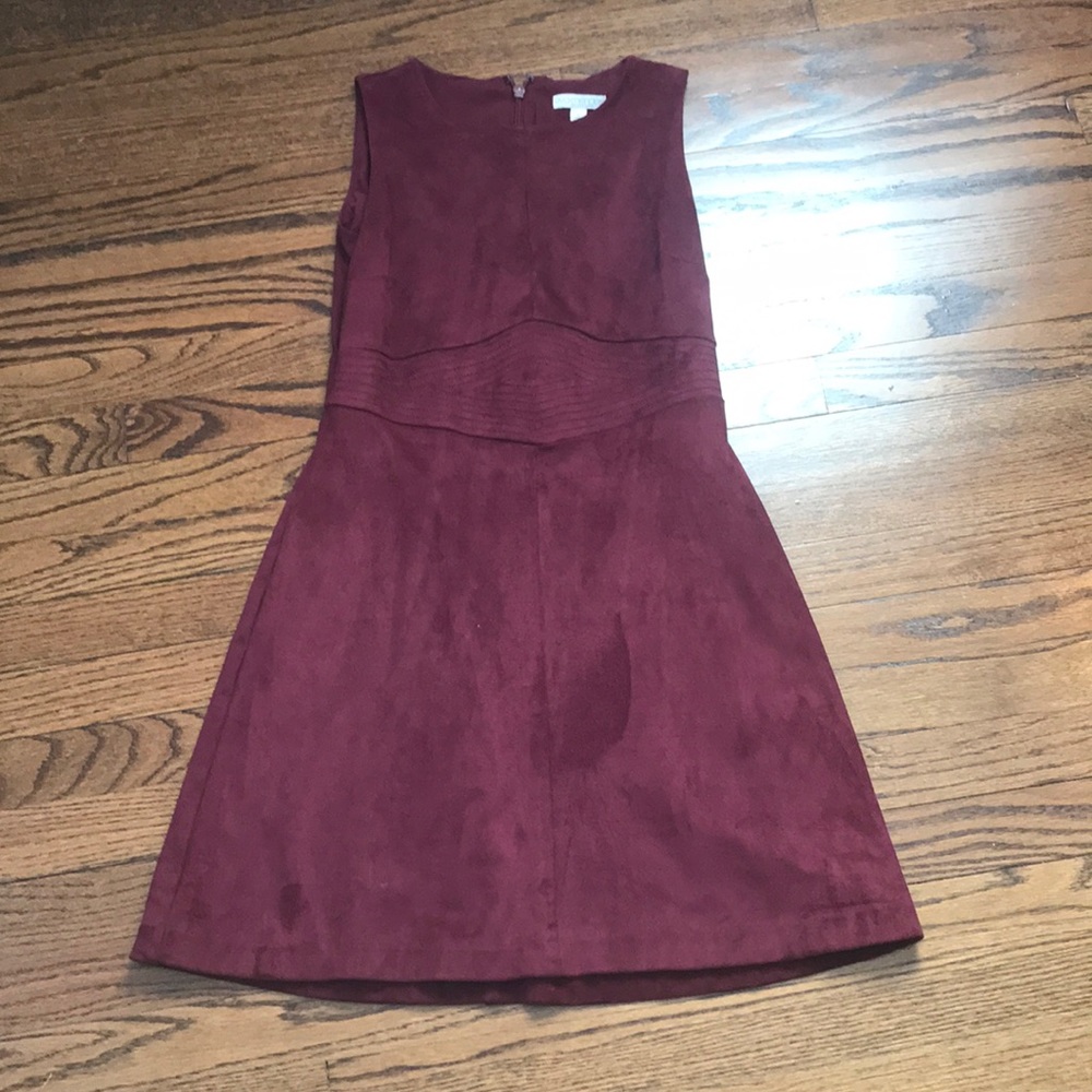 Maroon Suede-Like Dress